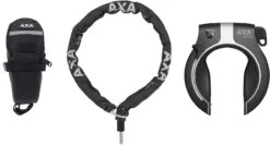 AXA Victory Rahmenschloss + RLC 100 Einsteckkette + Satteltasche Set